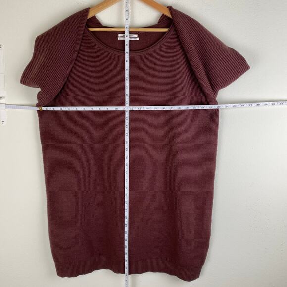 by Anthropologie Ribbed Knit Sweater Dress Size Large Pecan Brown Long Sleeve - Picture 10 of 10